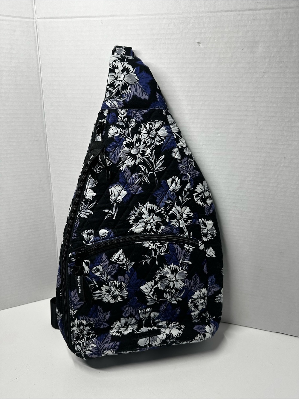 Vera Bradley Black, White & Blue Floral Crossbody Sling